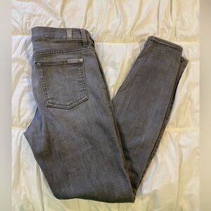 7 For All Mankind The Skinny Gray Stretch Jeans 29x30 Mid Rise